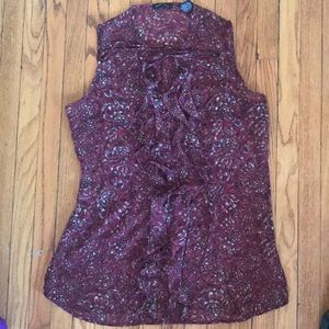 NY & Company Sheer Floral Blouse